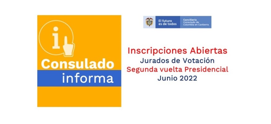 Se encuentran abiertas las postulaciones a jurados de votación para la segunda vuelta presidencial en los puestos de votación de Canberra, Melbourne y Perth