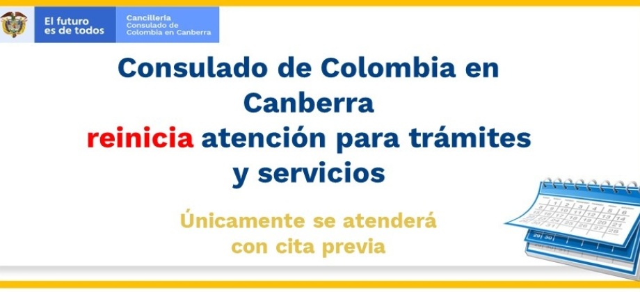 Consulado de Colombia en Canberra reinicia atención para trámites y servicios