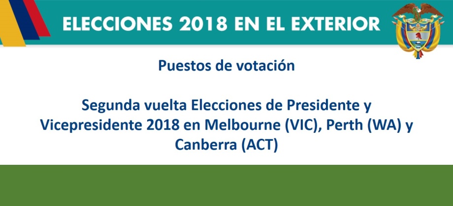 Puestos de votación en Melbourne (VIC), Perth (WA) y Canberra (ACT)