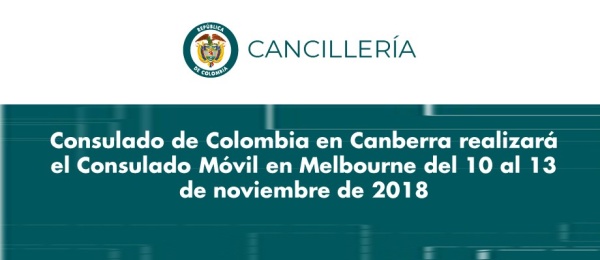 El Consulado de Colombia en Canberra realizará el Consulado Móvil en Melbourne del 10 al 13 de noviembre